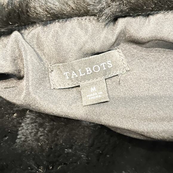 Talbots Faux Fur Cropped Shrug Vest Black Medium - Picture 3 of 15